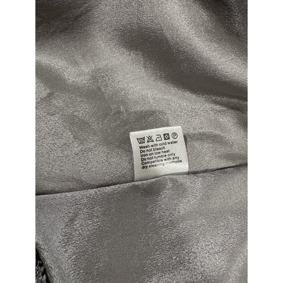 Joteisy Babydoll Dress Size Medium Gray Ruffle Short Sleeves Lined Keyhole Back - Picture 11 of 13